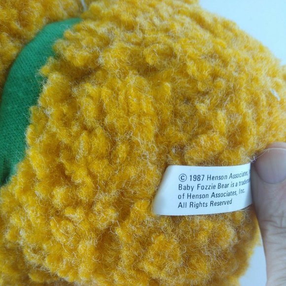 Vintage Baby Fozzie Bear Plush Muppets Jim Henson 1987 Scarf 9" - Picture 4 of 4